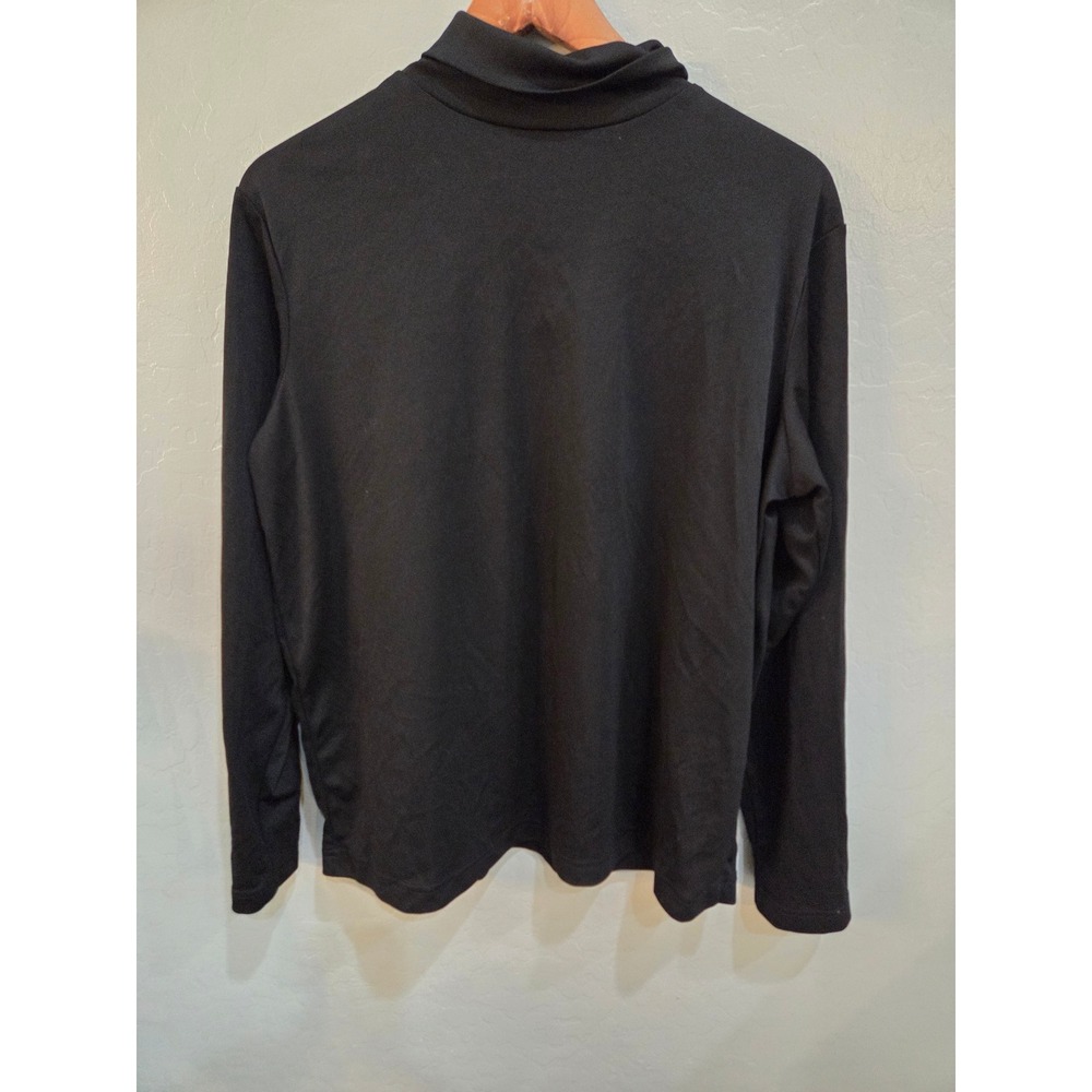 Vicki Wayne Black Mock Neck Zipper Long Sleeve Top XL P01246 Womans Blouse
